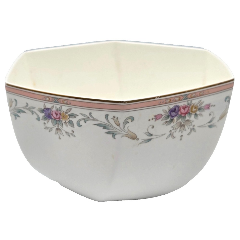 Spring Crest by Christopher Stuart Hexagon Bone‎ China Serving Bowl 7 1/8" x 4"